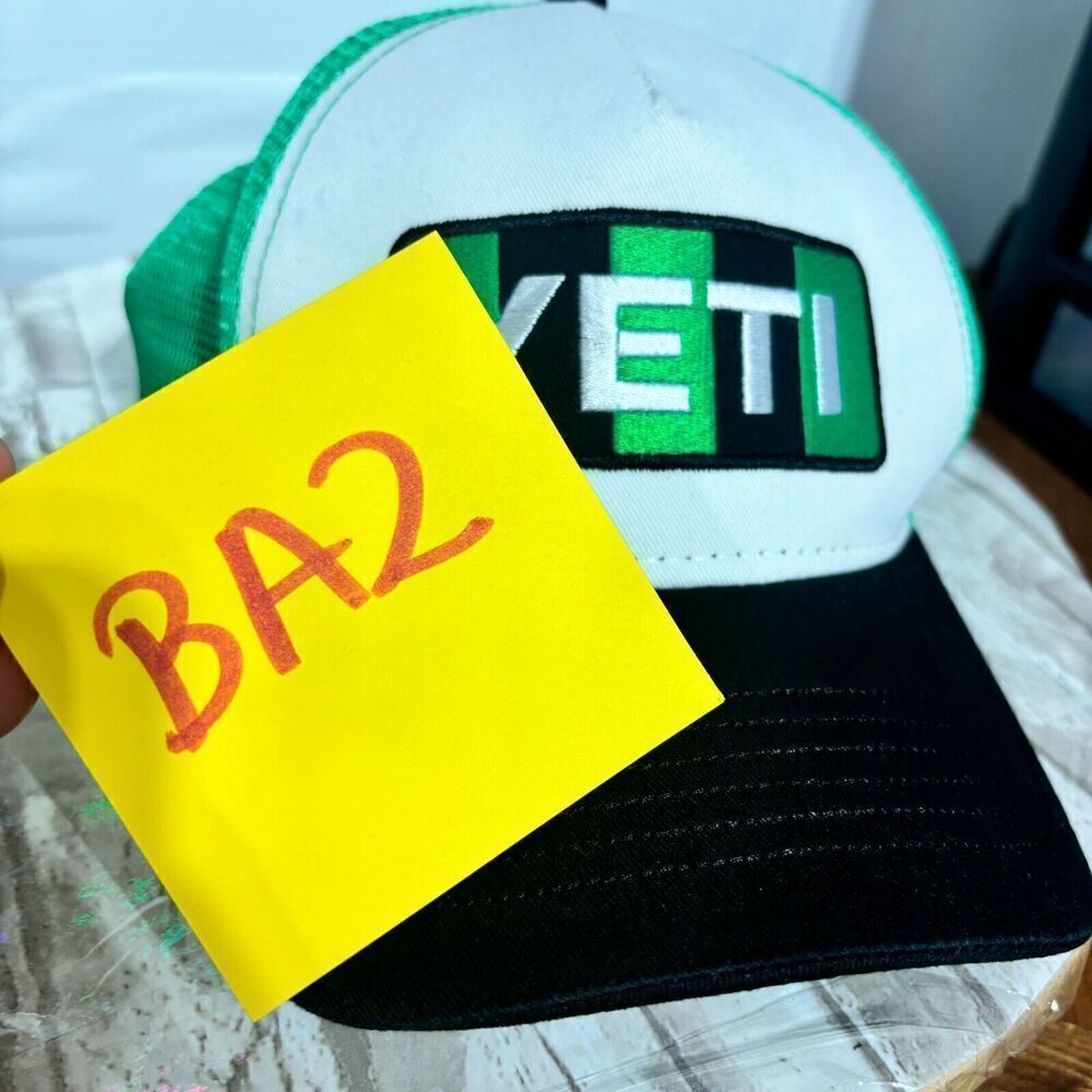 YETI Built For The Wild Trucker Hat Cap Green White Colorblock One‎ Size - Picture 9 of 9